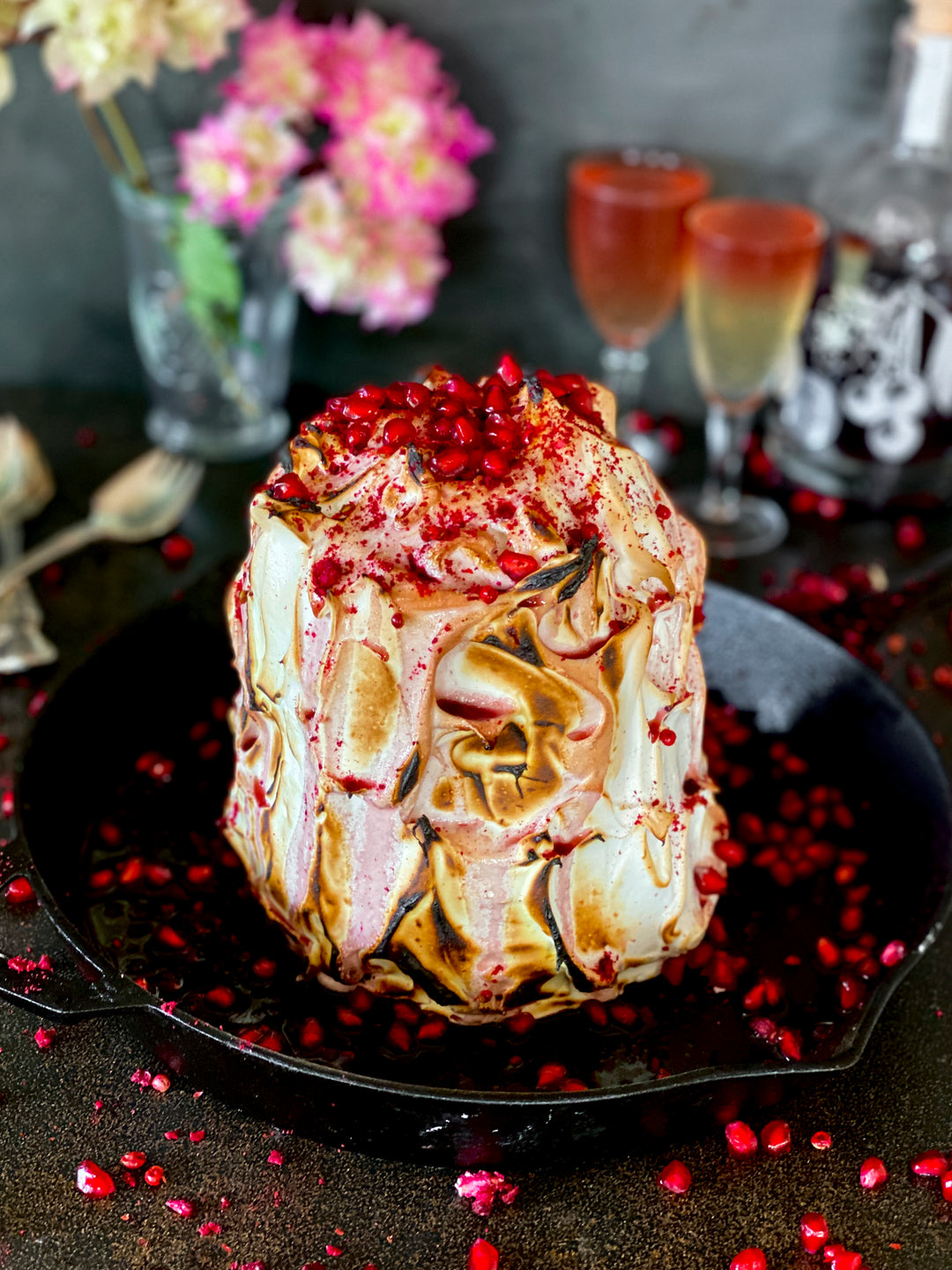 Quadruple chocolate baked alaska flambe – Little Beauties